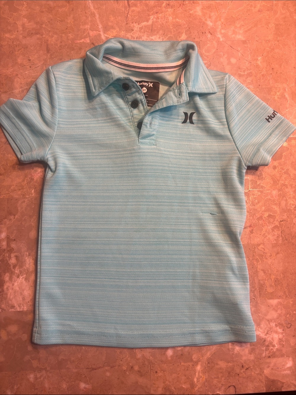 Hurley Boys Light Blue Striped Polo